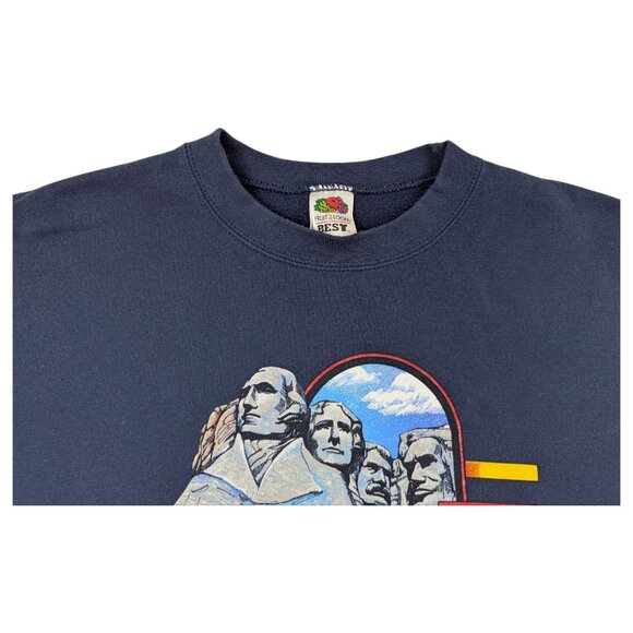 Vintage Mount Rushmore Sweatshirt Adult XL – Blue – Fruit‎ of the Loom Tag – 90s - Picture 4 of 9